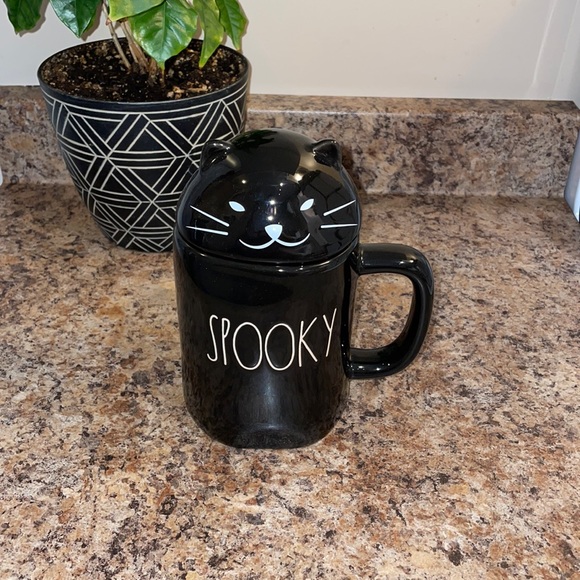 Rae Dunn Accessories - Rae Dunn Black Spooky Mug with Black Cat Topper